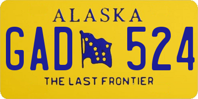 AK license plate GAD524