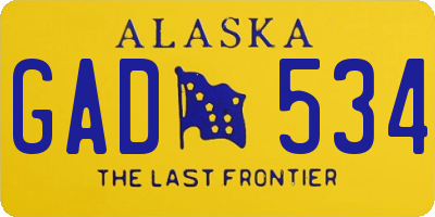 AK license plate GAD534