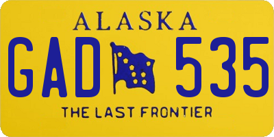 AK license plate GAD535