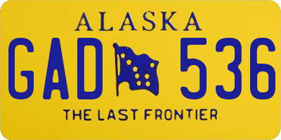 AK license plate GAD536