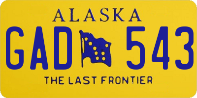 AK license plate GAD543