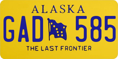 AK license plate GAD585