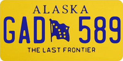 AK license plate GAD589