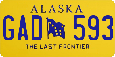 AK license plate GAD593
