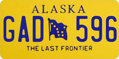 AK license plate GAD596