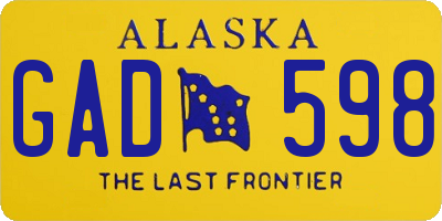 AK license plate GAD598