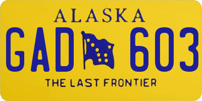 AK license plate GAD603