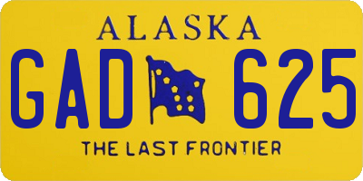 AK license plate GAD625