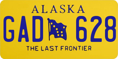 AK license plate GAD628