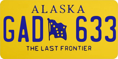AK license plate GAD633
