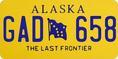 AK license plate GAD658