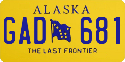 AK license plate GAD681