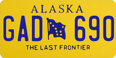 AK license plate GAD690