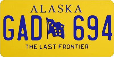 AK license plate GAD694