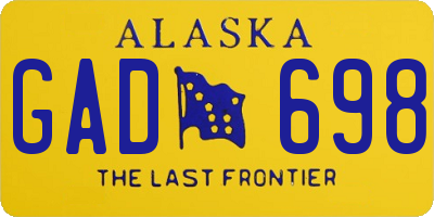 AK license plate GAD698