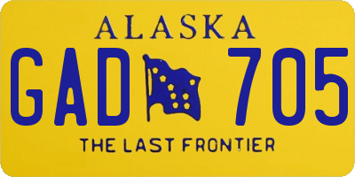 AK license plate GAD705