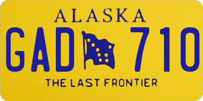 AK license plate GAD710