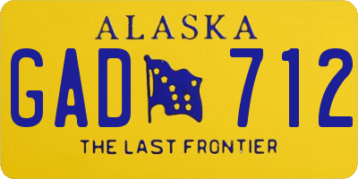 AK license plate GAD712