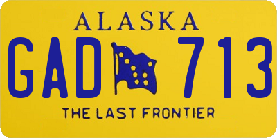 AK license plate GAD713