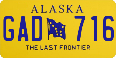 AK license plate GAD716