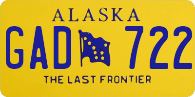 AK license plate GAD722