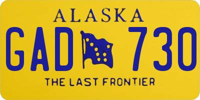 AK license plate GAD730