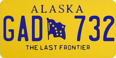 AK license plate GAD732