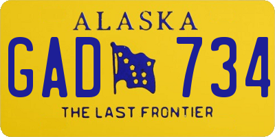 AK license plate GAD734