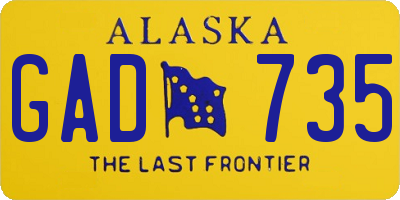 AK license plate GAD735