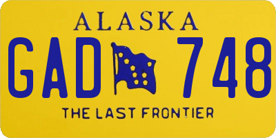 AK license plate GAD748