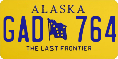 AK license plate GAD764