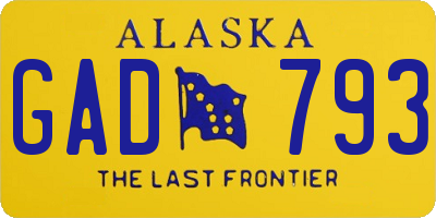 AK license plate GAD793