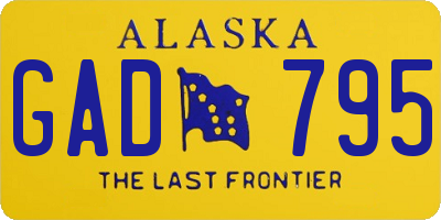 AK license plate GAD795