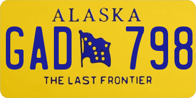AK license plate GAD798