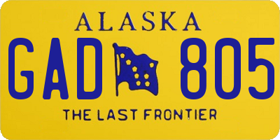 AK license plate GAD805