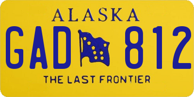 AK license plate GAD812