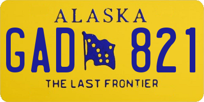 AK license plate GAD821