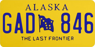 AK license plate GAD846