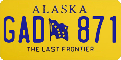 AK license plate GAD871