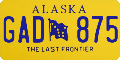 AK license plate GAD875