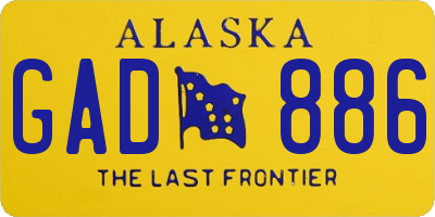 AK license plate GAD886