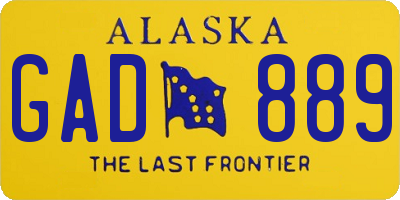 AK license plate GAD889