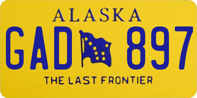 AK license plate GAD897