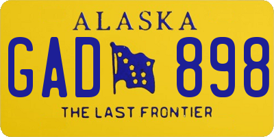 AK license plate GAD898