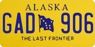 AK license plate GAD906