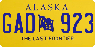 AK license plate GAD923