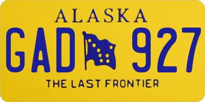 AK license plate GAD927