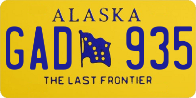 AK license plate GAD935