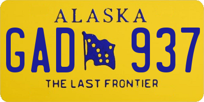 AK license plate GAD937