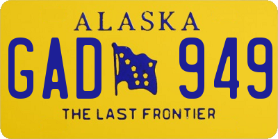 AK license plate GAD949